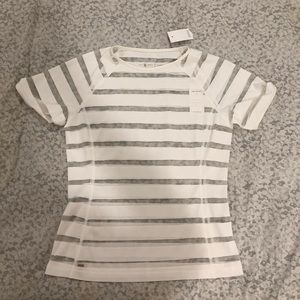 Lou and Grey white striped work out top